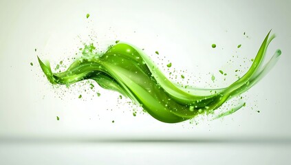 Abstract green wave on a white background