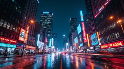 Obraz premium Urban Glow: The Illuminated Cityscape