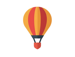 Naklejka premium A hot air balloon with a red, yellow, and orange stripe