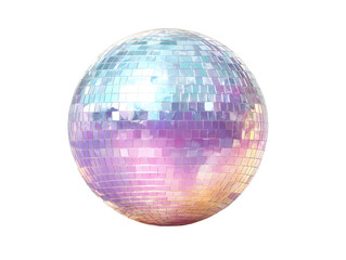 A large, colorful, and shiny disco ball