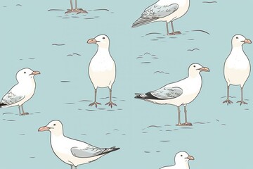 Obraz premium Seagull bird animal sketch backgrounds.