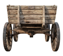 A wooden wagon with a sign on the back that says "4-3-8-0"