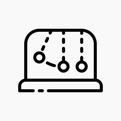 Design Illustration graphic of Newton Cradle icon with line style. Suitable for UI, mobile design, web design, etc.