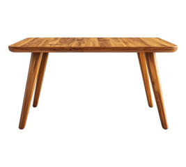 A wooden table with a white background