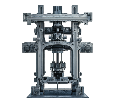 A machine with many parts and a lot of screws