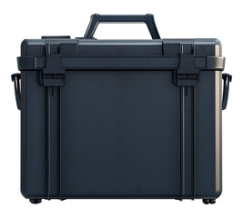 A black case with a silver handle
