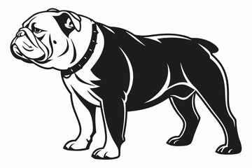 bulldog sihouette black vector
