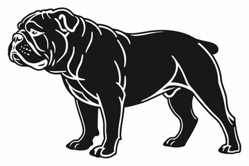 bulldog sihouette black vector