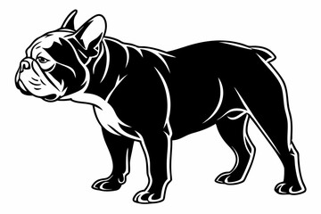 bulldog sihouette black vector