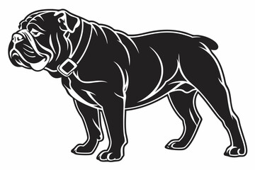 bulldog sihouette black vector