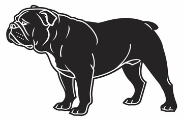 bulldog sihouette black vector