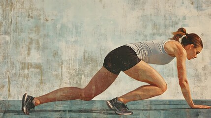 71. A woman stretching her hamstrings before a run