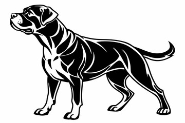 rottweiler sihouette black vector