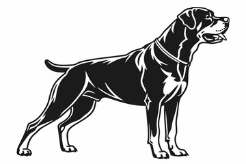 rottweiler sihouette black vector