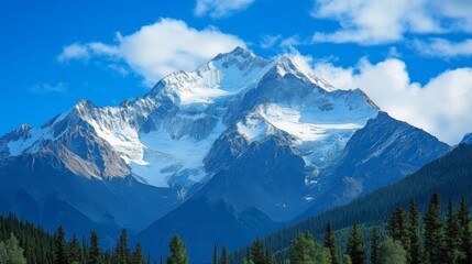 Fototapeta premium Mount Columbia is a tall peak in Colorado's Rocky Mountains, part of the Sawatch Range. It's great for experienced hikers and climbers looking for amazing views and a wild, high-altitude adventure. 