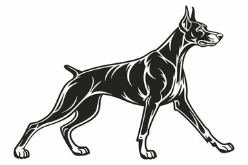 doberman sihouette black vector