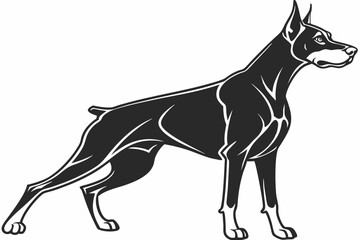 doberman sihouette black vector