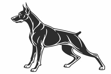 doberman sihouette black vector