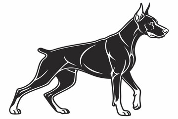 doberman sihouette black vector