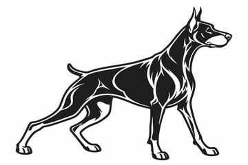 doberman sihouette black vector