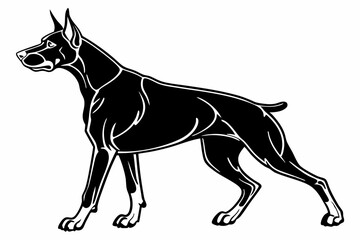 doberman sihouette black vector