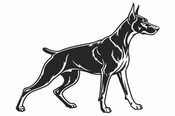doberman sihouette black vector