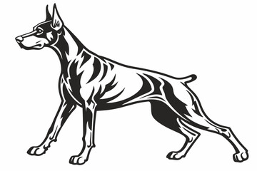 doberman sihouette black vector