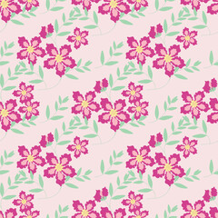 Colorful pink flower pattern for background, seamless pattern.