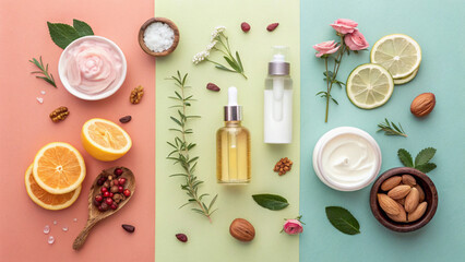 Natural Skincare Essentials: A Blend of Botanicals, Oils, and Citrus Freshness