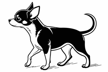chihuahua sihouette black vector