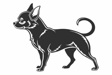 chihuahua sihouette black vector