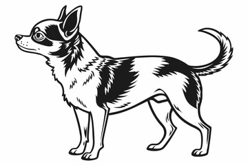 chihuahua sihouette black vector