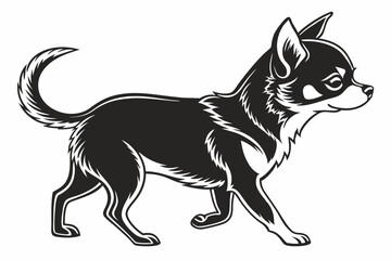 chihuahua sihouette black vector