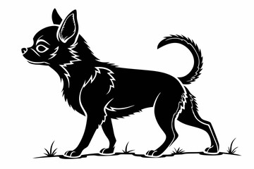 chihuahua sihouette black vector