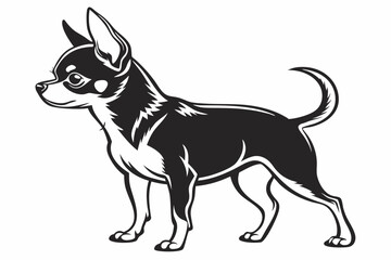 chihuahua sihouette black vector