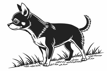 chihuahua sihouette black vector