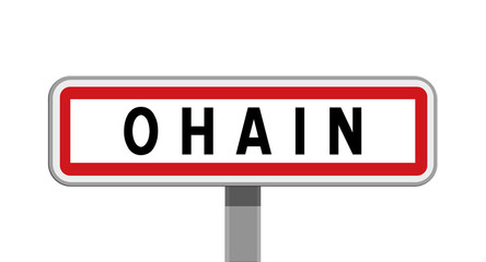 Panneau sur poteau de Ohain, Nord, Hauts-de-France