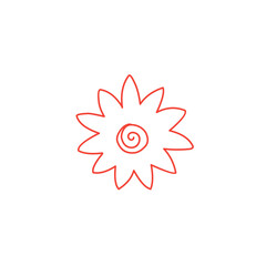 red flower doodle