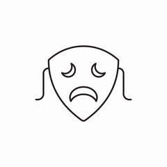Sad face mask icon vector sign