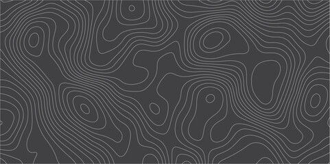 Seamless vector pattern of topographic contour lines on a dark gray background.