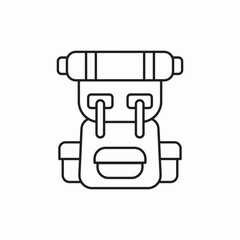 Hiking backpack outdoor adventure icon vector sign