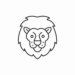 Lion head wild animal icon vector sign