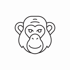 Monkey face wild animal icon vector sign