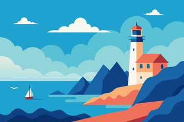 lighthouse on the sea