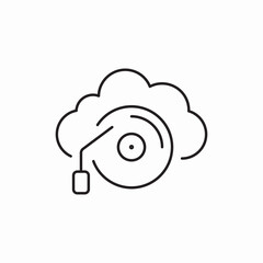Cloud music storage streaming icon vector sign