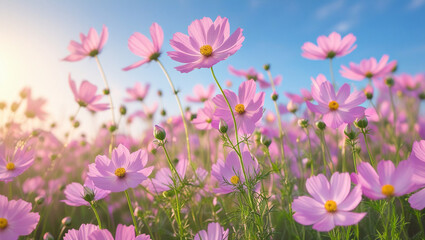 Fototapeta premium Flowers in the field landscape