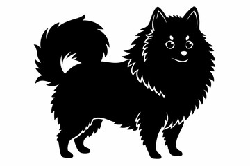pomeranian sihouette black vector