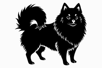 pomeranian sihouette black vector