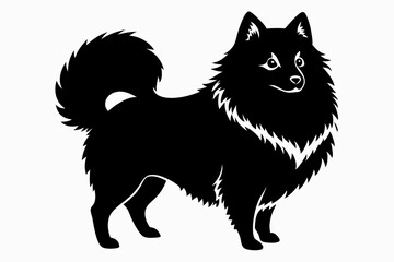 pomeranian sihouette black vector