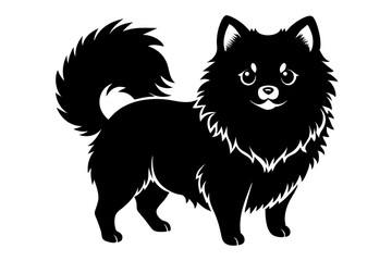 pomeranian sihouette black vector